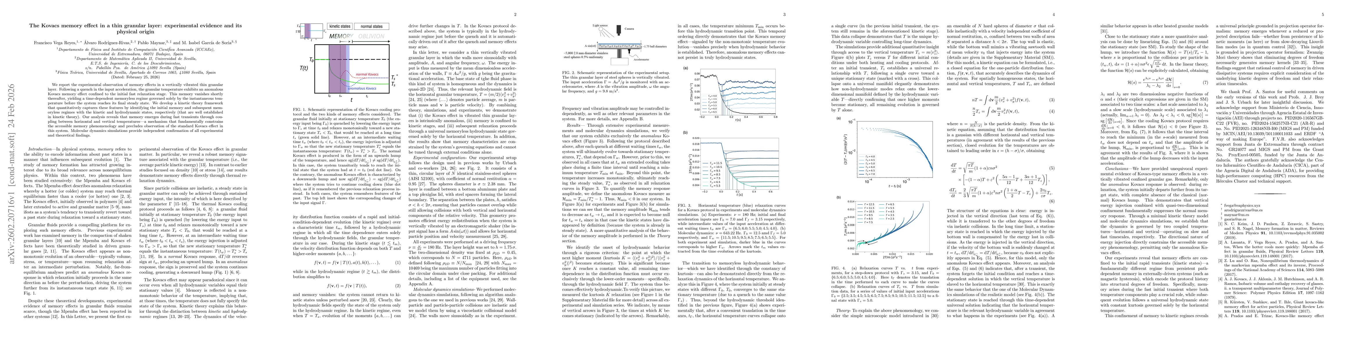 Thumbnail for The Kovacs memory effect in a thin granular layer: experimental evidence and its physical origin