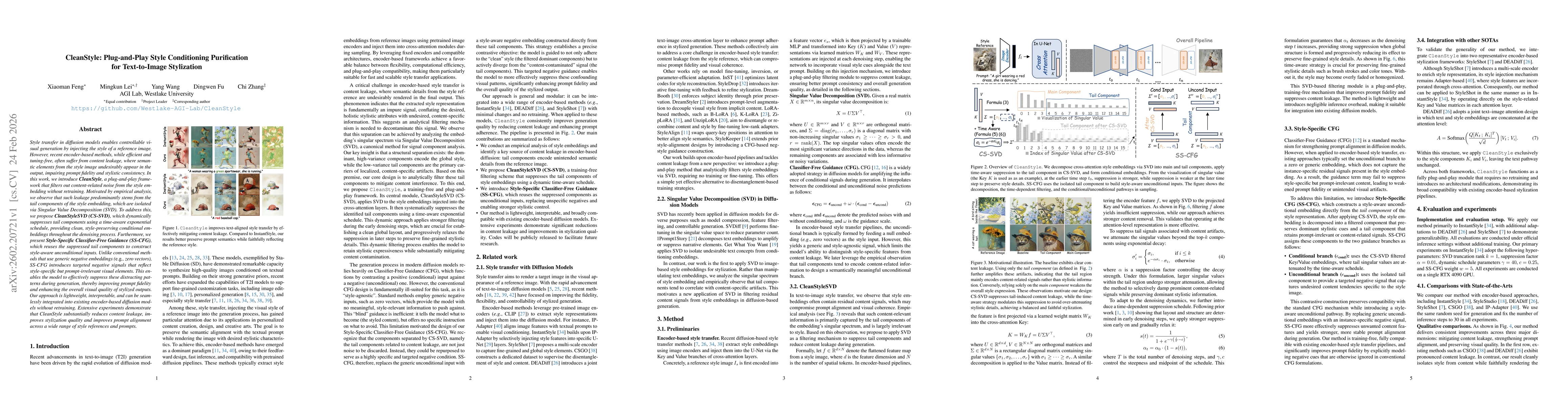 Thumbnail for CleanStyle: Plug-and-Play Style Conditioning Purification for Text-to-Image Stylization