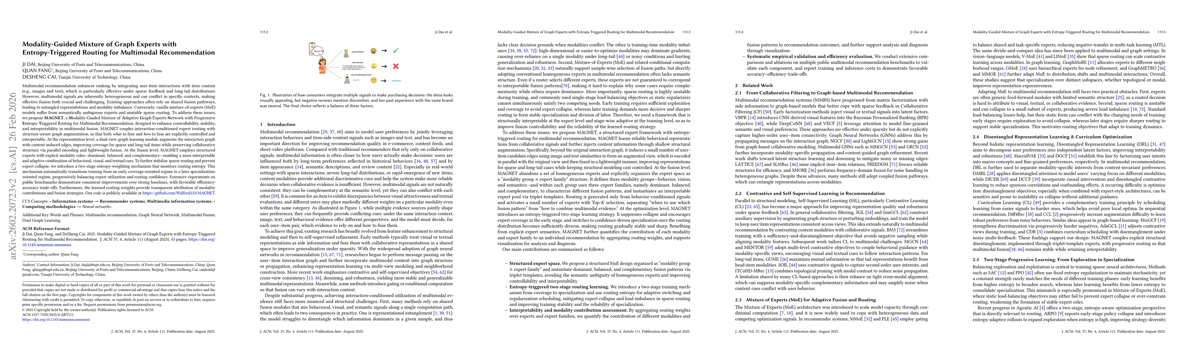 Thumbnail for Modality-Guided Mixture of Graph Experts with Entropy-Triggered Routing for Multimodal Recommendation