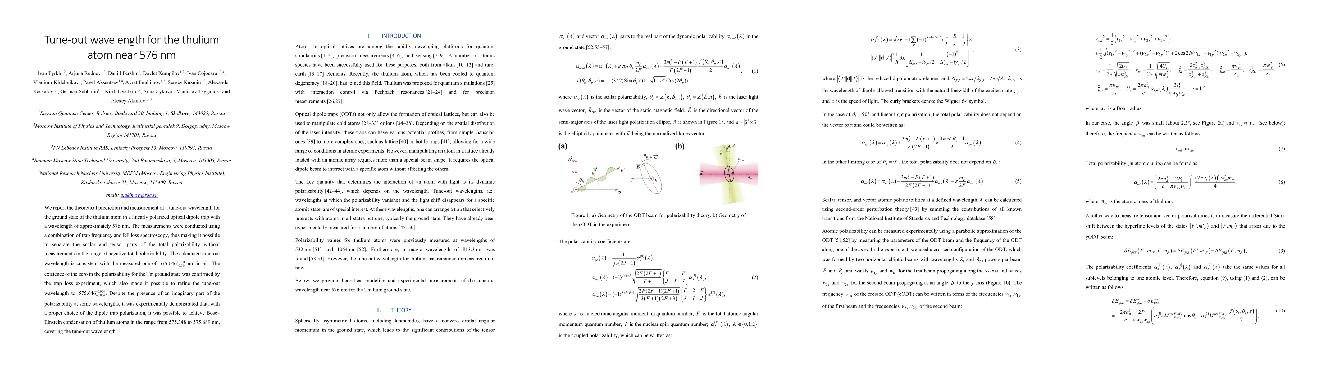 Thumbnail for Tune-out wavelength for the thulium atom near 576 nm