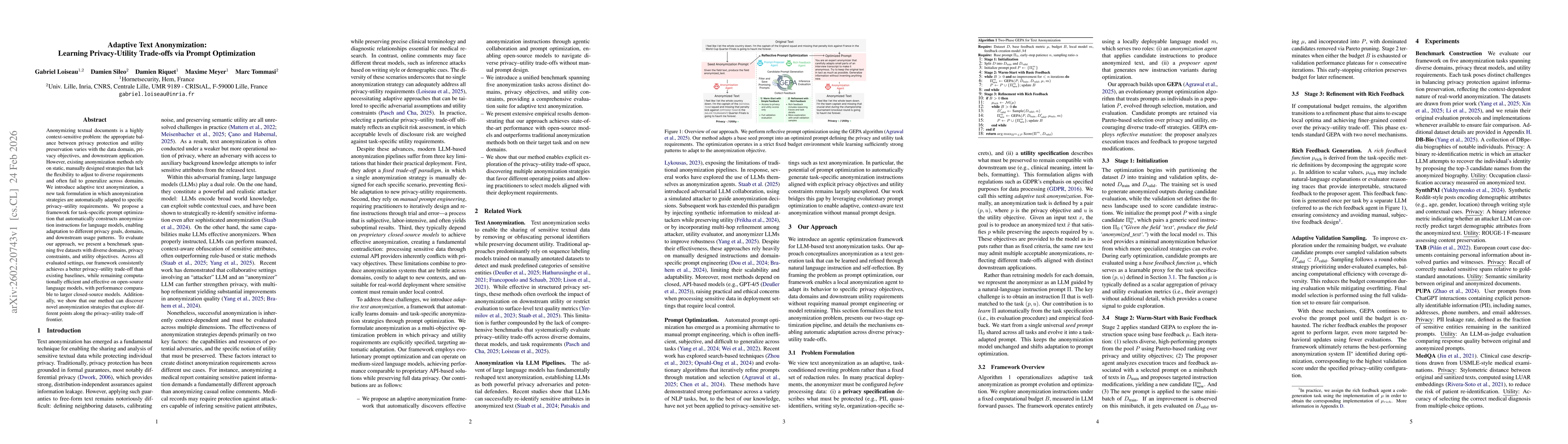 Thumbnail for Adaptive Text Anonymization: Learning Privacy-Utility Trade-offs via Prompt Optimization