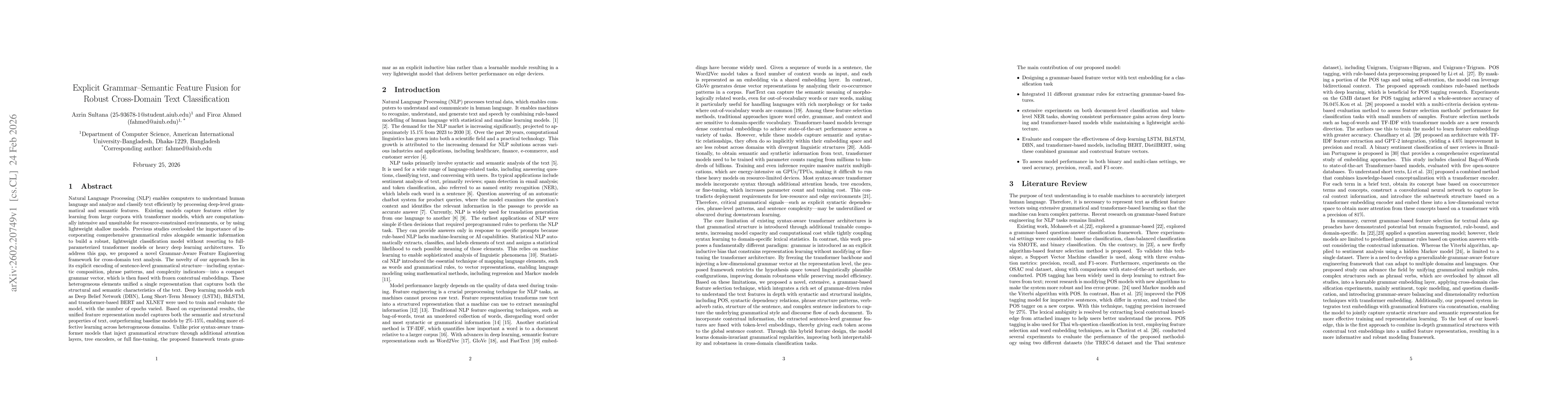 Thumbnail for Explicit Grammar Semantic Feature Fusion for Robust Text Classification