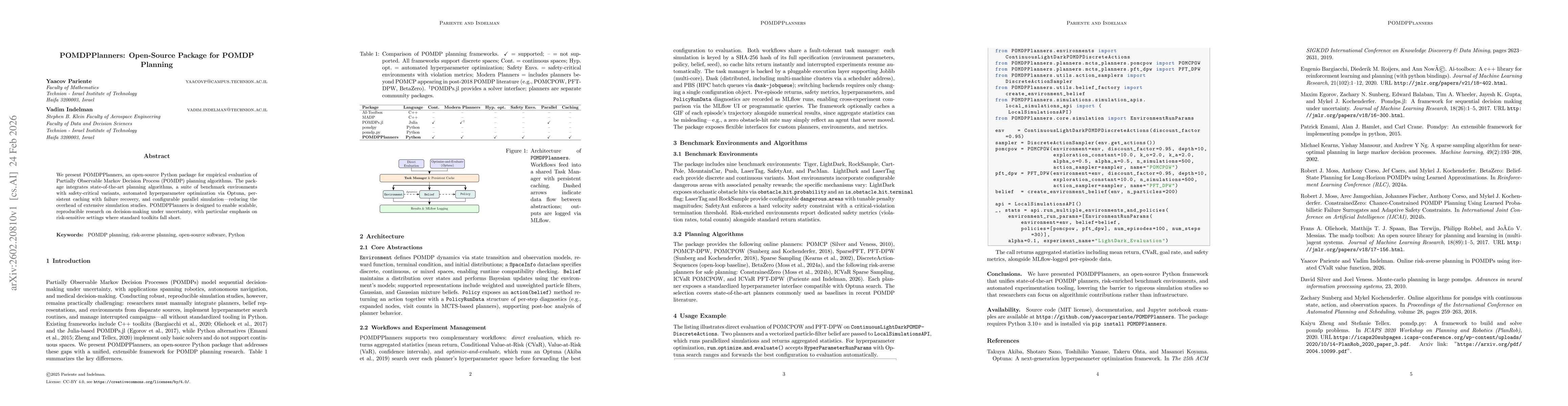 Thumbnail for POMDPPlanners: Open-Source Package for POMDP Planning