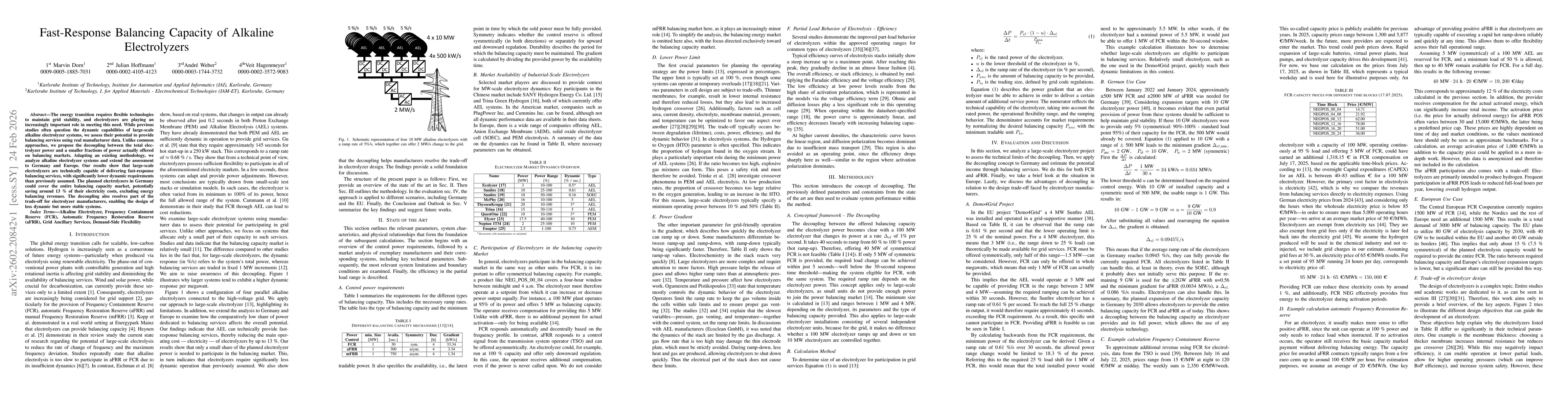 Thumbnail for Fast-Response Balancing Capacity of Alkaline Electrolyzers