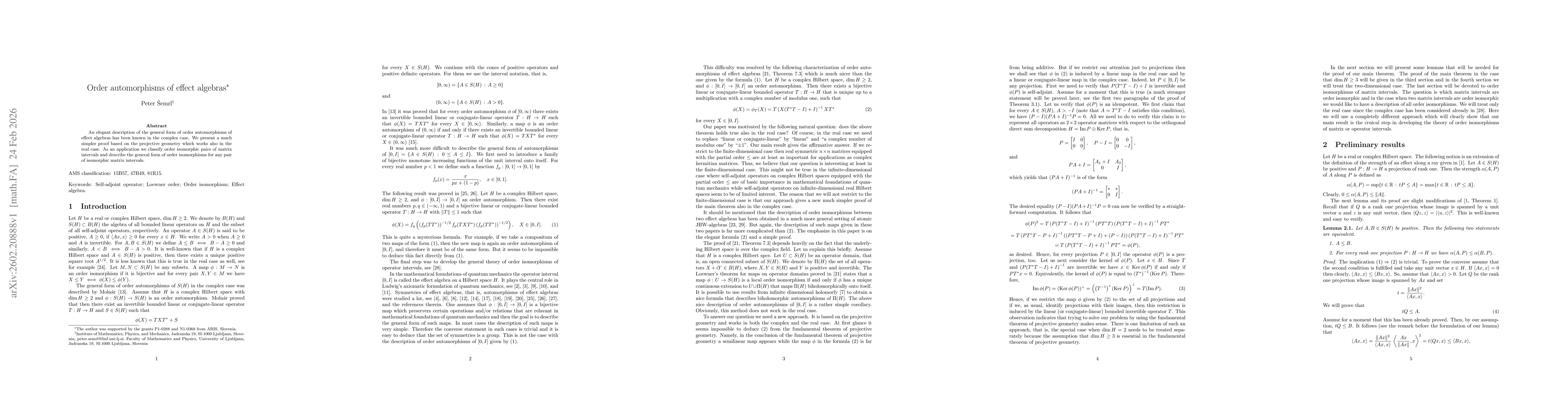 Thumbnail for Order automorphisms of effect algebras