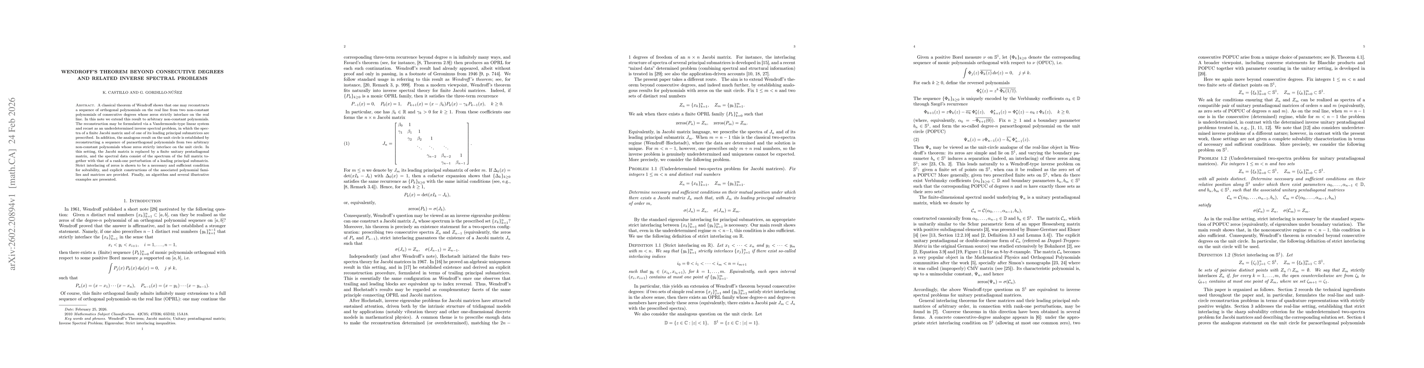 Thumbnail for Wendroff's theorem beyond consecutive degrees and related inverse spectral problems