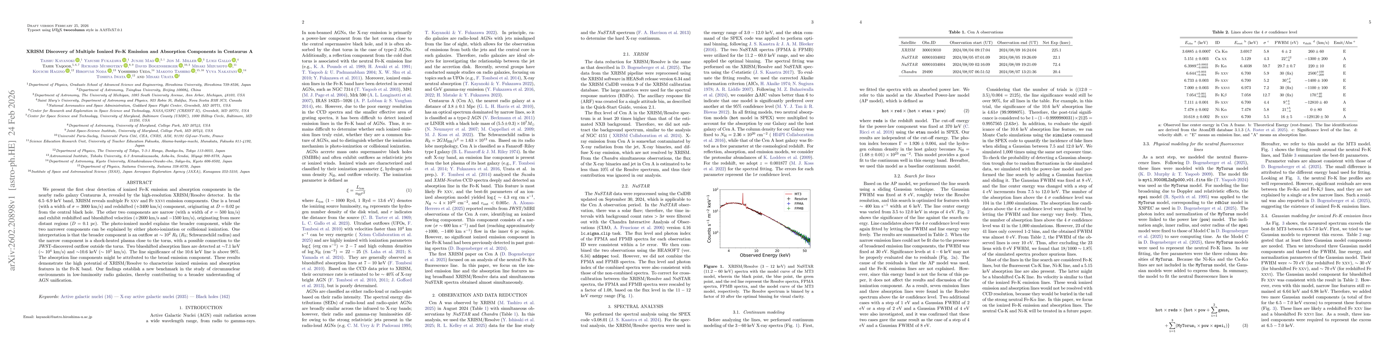Thumbnail for XRISM Discovery of Multiple Ionized Fe-K Emission and Absorption Components in Centaurus A