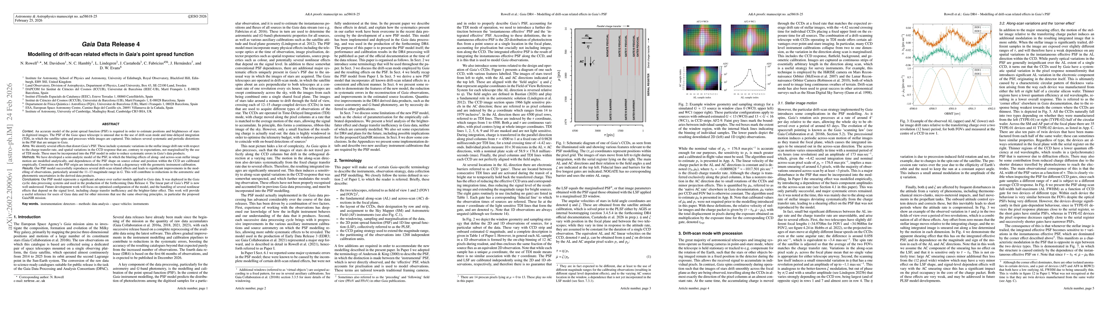 Thumbnail for Gaia Data Release 4: Modelling of drift-scan related effects in Gaia's point spread function