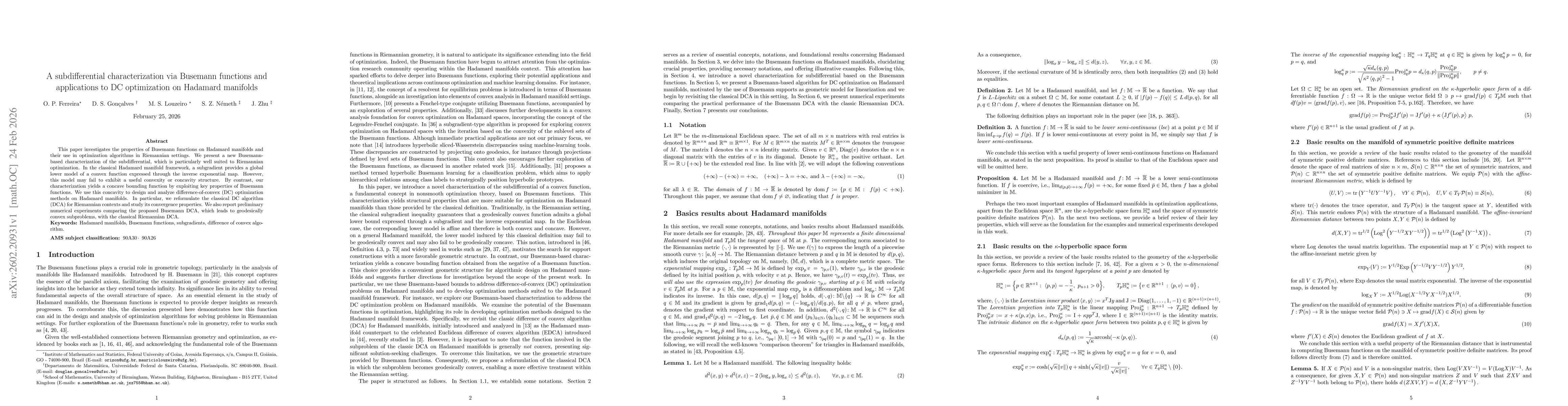 Thumbnail for A subdifferential characterization via Busemann functions and applications to DC optimization on Hadamard manifolds