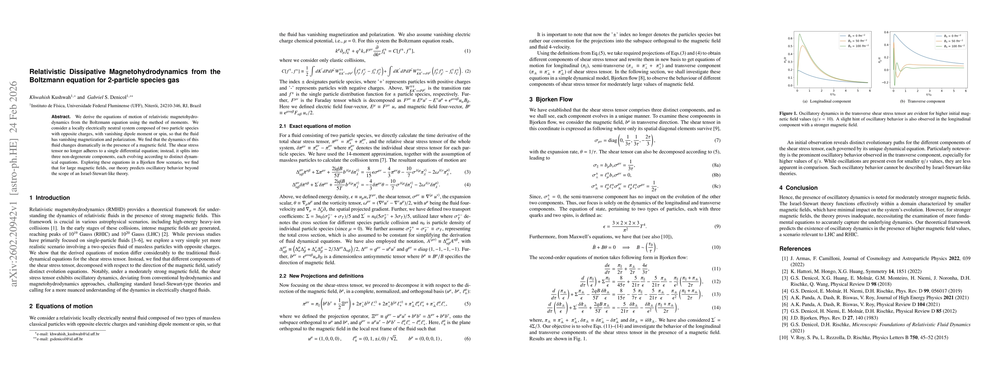 Thumbnail for Relativistic Dissipative Magnetohydrodynamics from the Boltzmann equation for 2-particle species gas