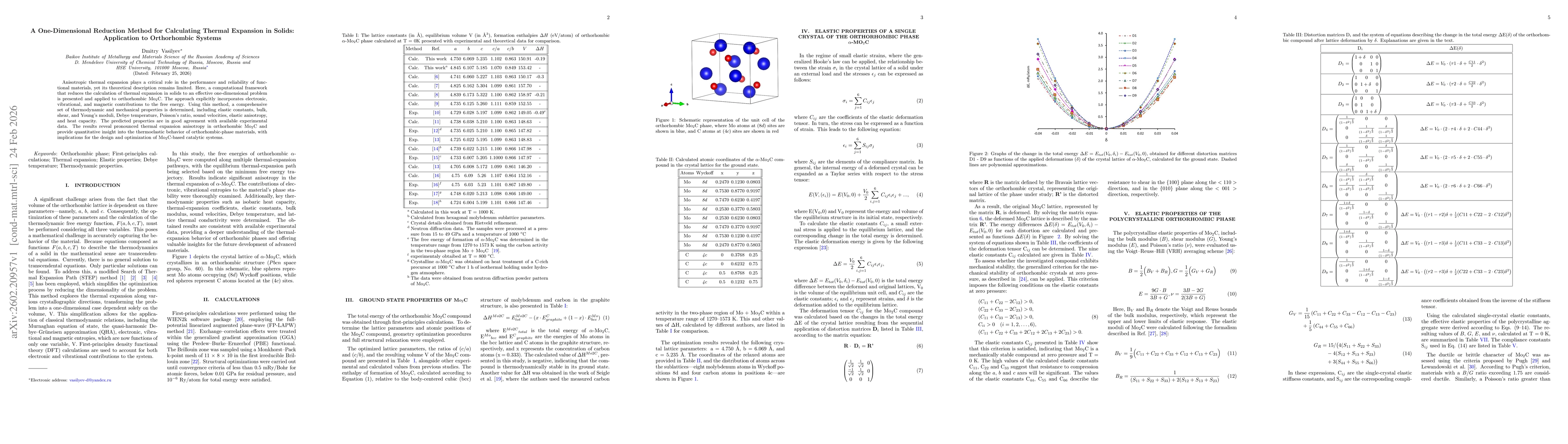 Thumbnail for A One-Dimensional Reduction Method for Calculating Thermal Expansion in Solids: Application to Orthorhombic Systems