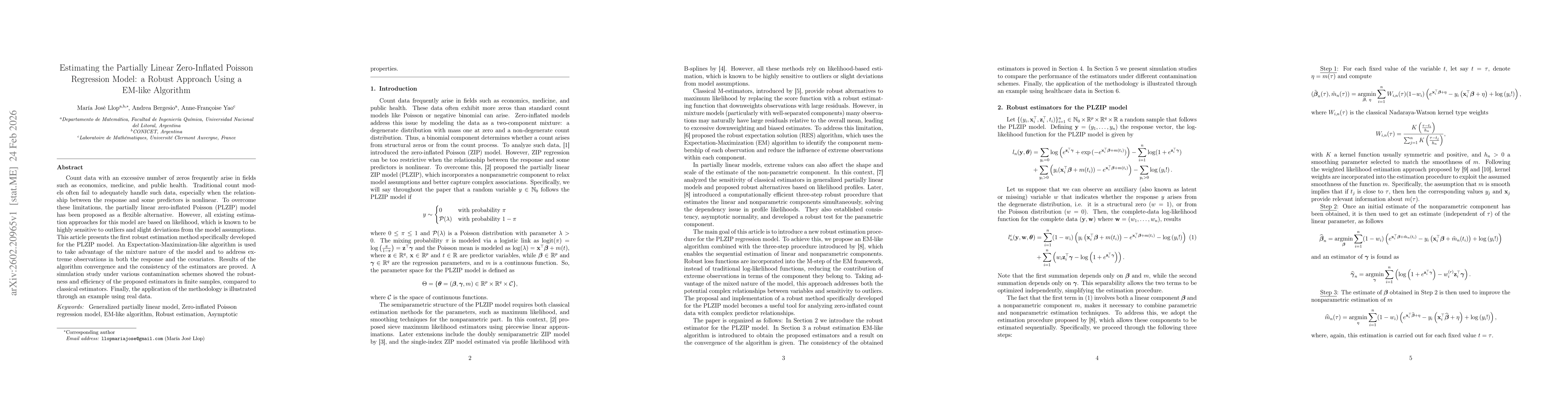 Thumbnail for Estimating the Partially Linear Zero-Inflated Poisson Regression Model: a Robust Approach Using a EM-like Algorithm