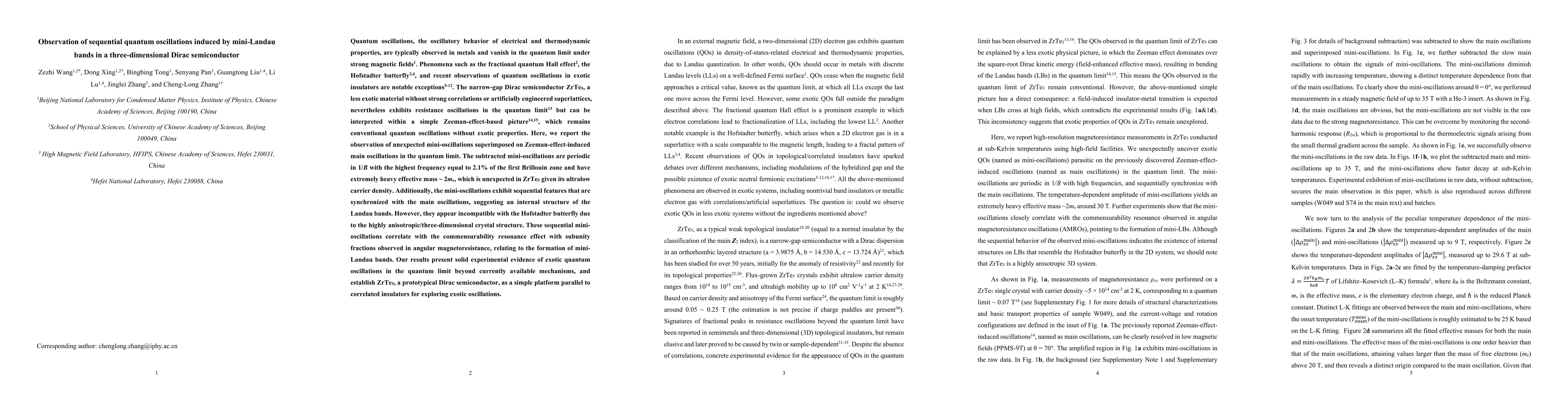 Thumbnail for Observation of sequential quantum oscillations induced by mini-Landau bands in a three-dimensional Dirac semiconductor