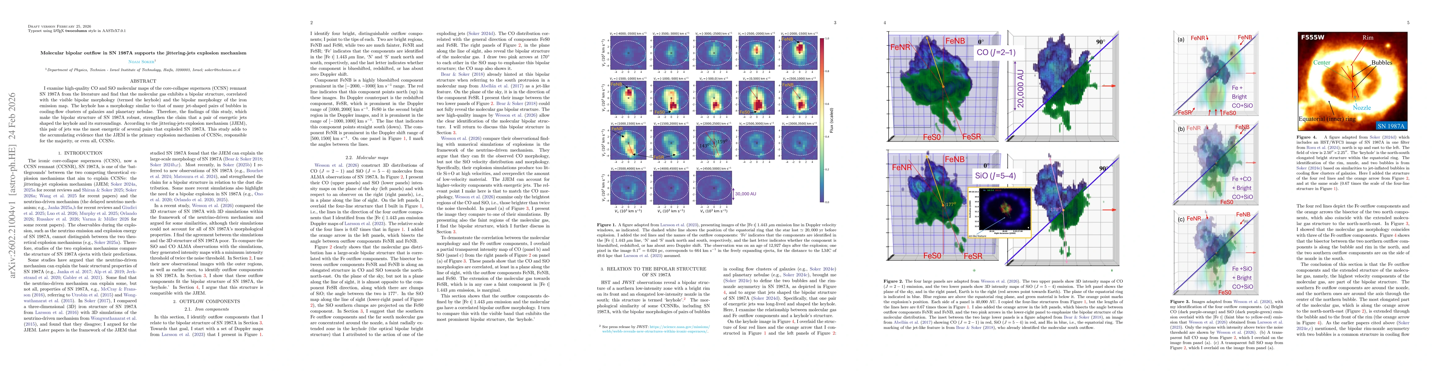 Thumbnail for Molecular bipolar outflow in SN 1987A supports the jittering-jets explosion mechanism