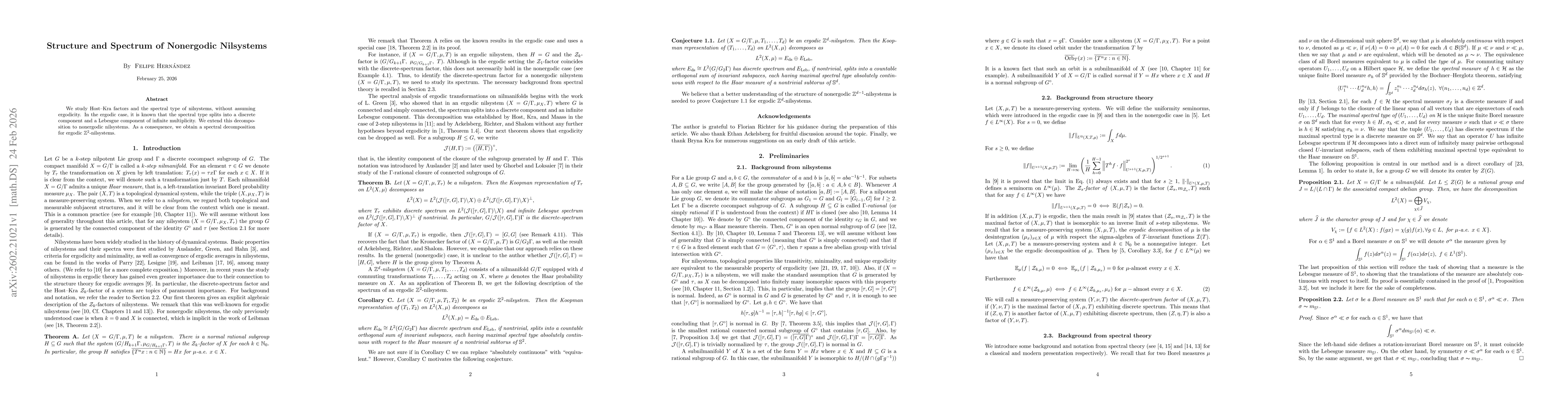 Thumbnail for Structure and Spectrum of Nonergodic Nilsystems