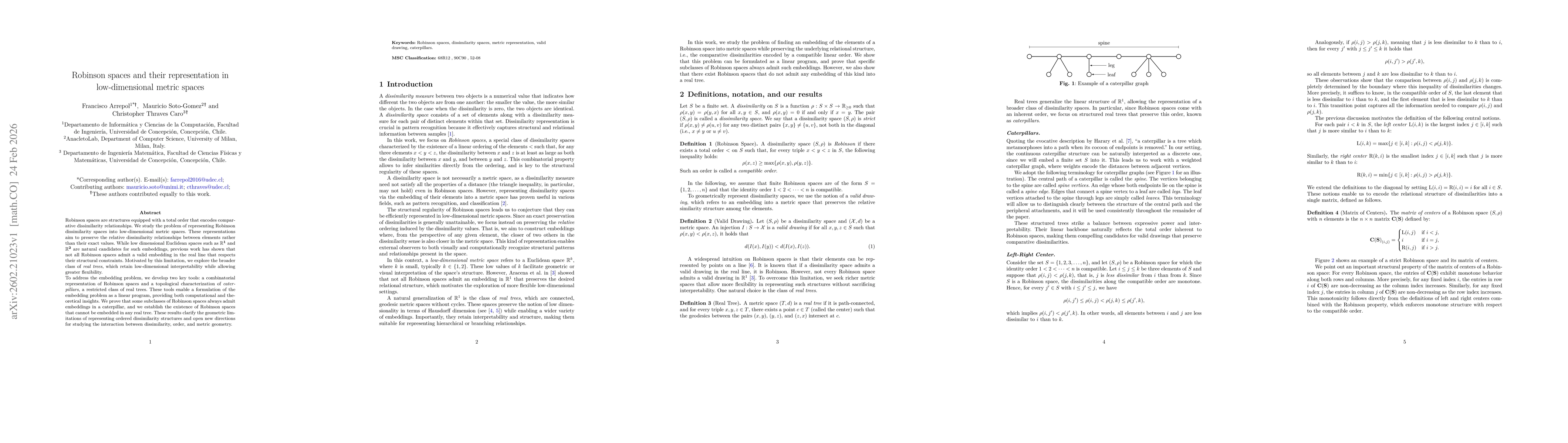 Thumbnail for Robinson spaces and their representation in low-dimensional metric spaces