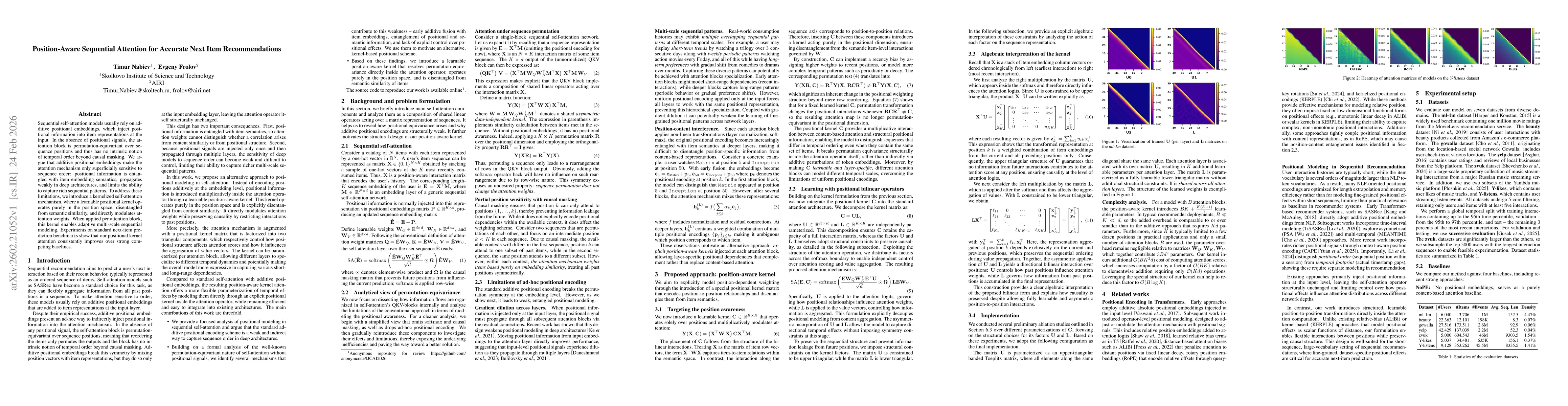 Thumbnail for Position-Aware Sequential Attention for Accurate Next Item Recommendations