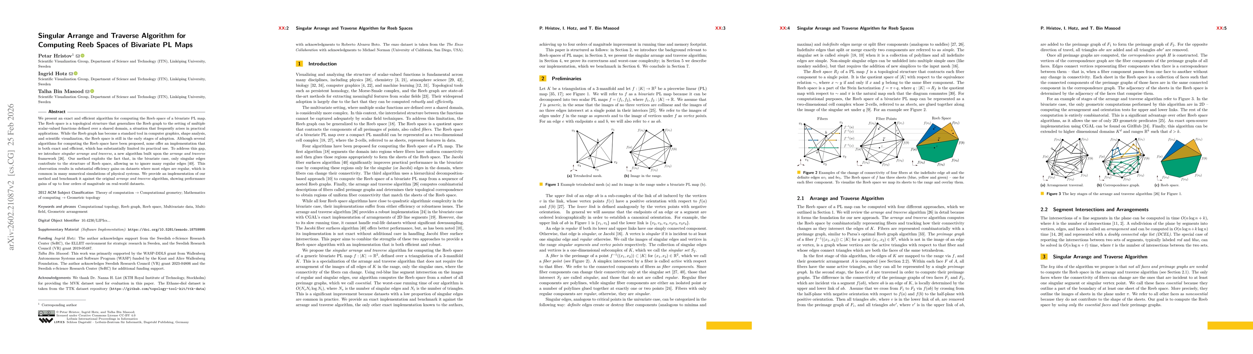 Thumbnail for Singular Arrange and Traverse Algorithm for Computing Reeb Spaces of Bivariate PL Maps