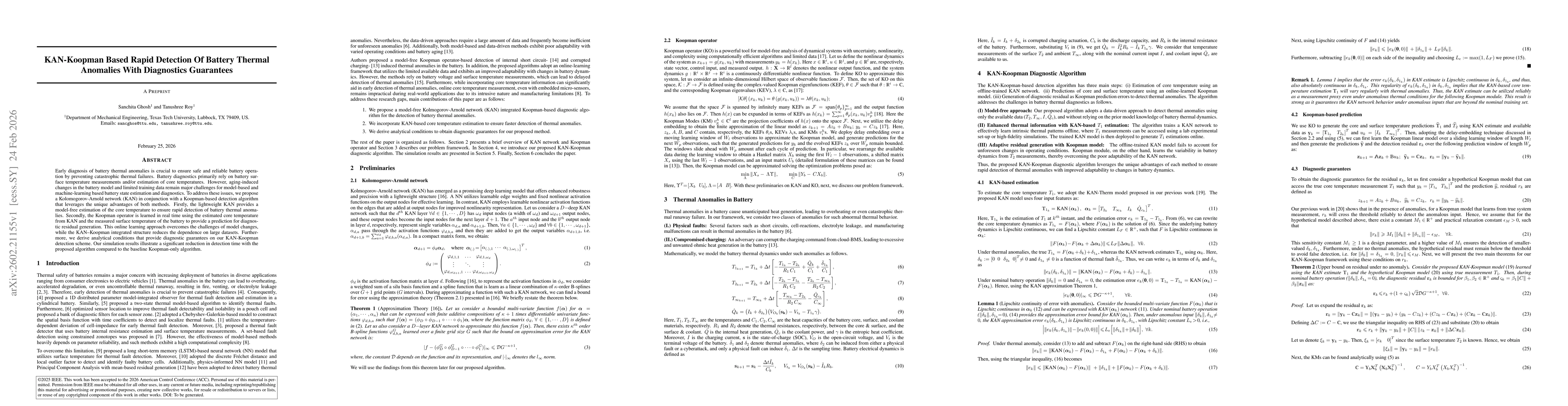 Thumbnail for KAN-Koopman Based Rapid Detection Of Battery Thermal Anomalies With Diagnostics Guarantees