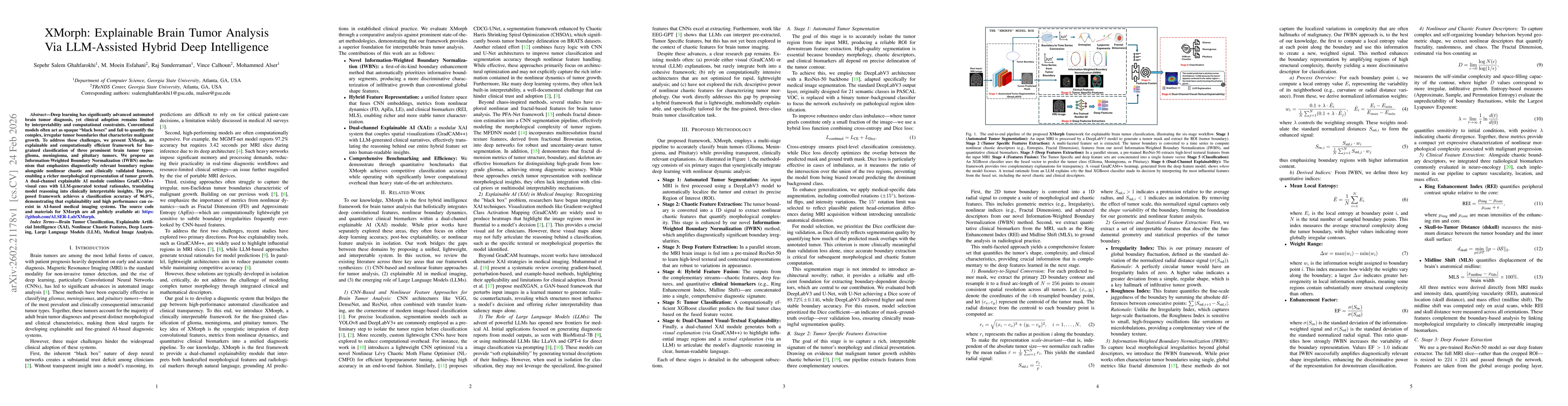 Thumbnail for XMorph: Explainable Brain Tumor Analysis Via LLM-Assisted Hybrid Deep Intelligence