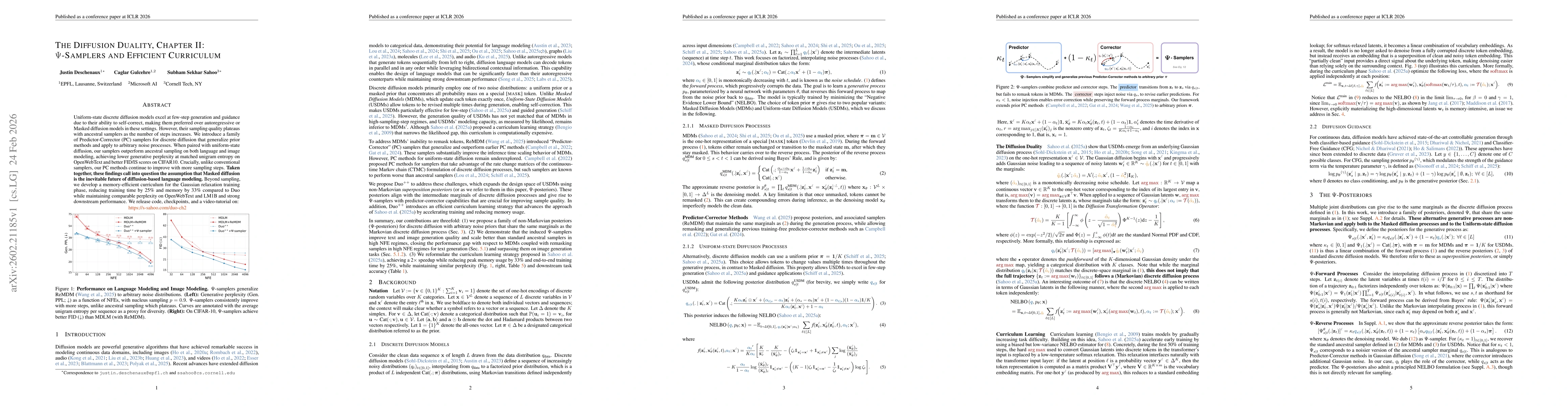 Thumbnail for The Diffusion Duality, Chapter II: $Ψ$-Samplers and Efficient Curriculum