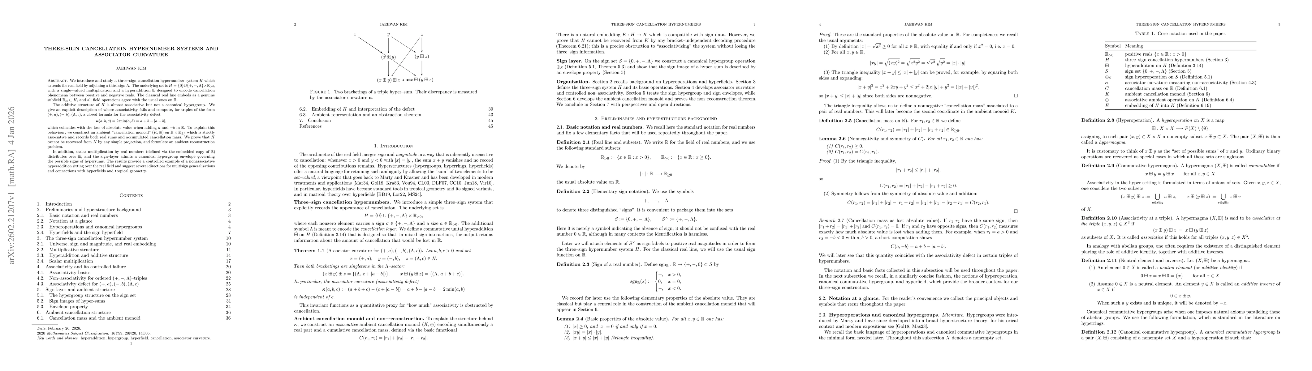 Thumbnail for Three-Sign Cancellation Hypernumber Systems and Associator Curvature
