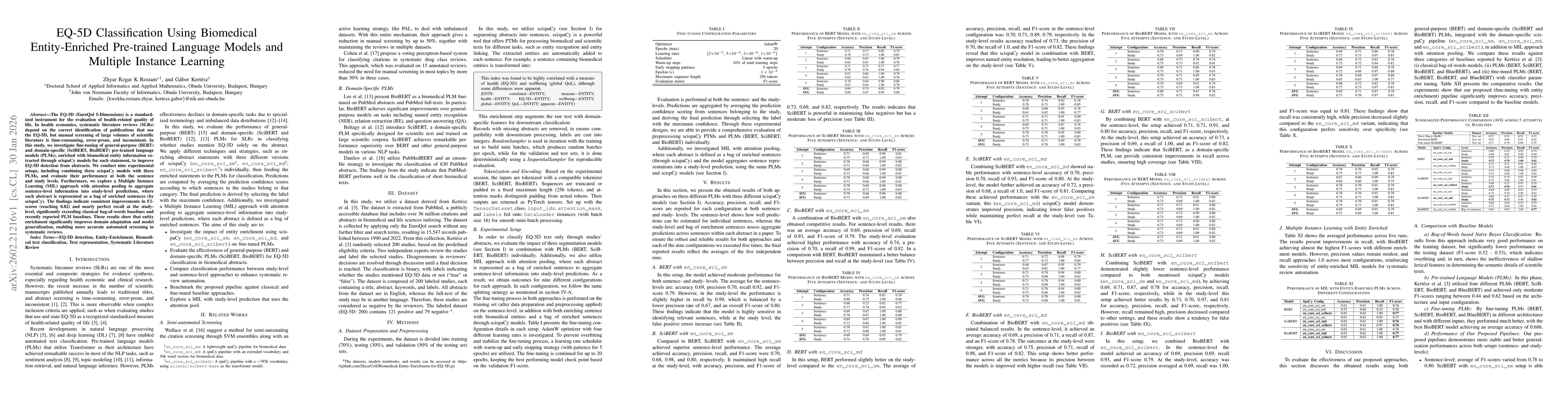 Thumbnail for EQ-5D Classification Using Biomedical Entity-Enriched Pre-trained Language Models and Multiple Instance Learning