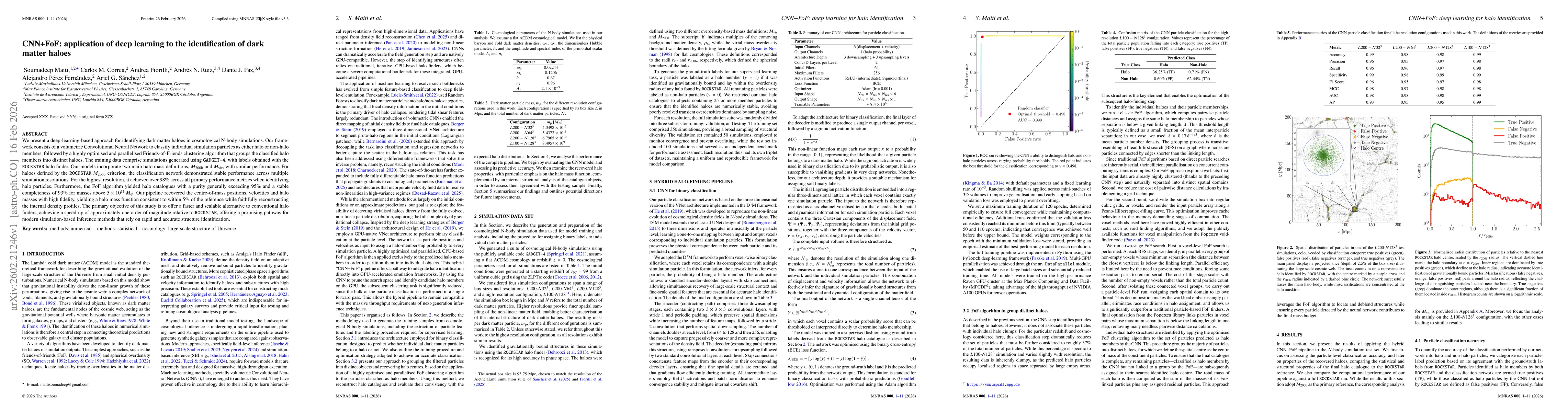 Thumbnail for CNN+FoF: application of deep learning to the identification of dark matter haloes