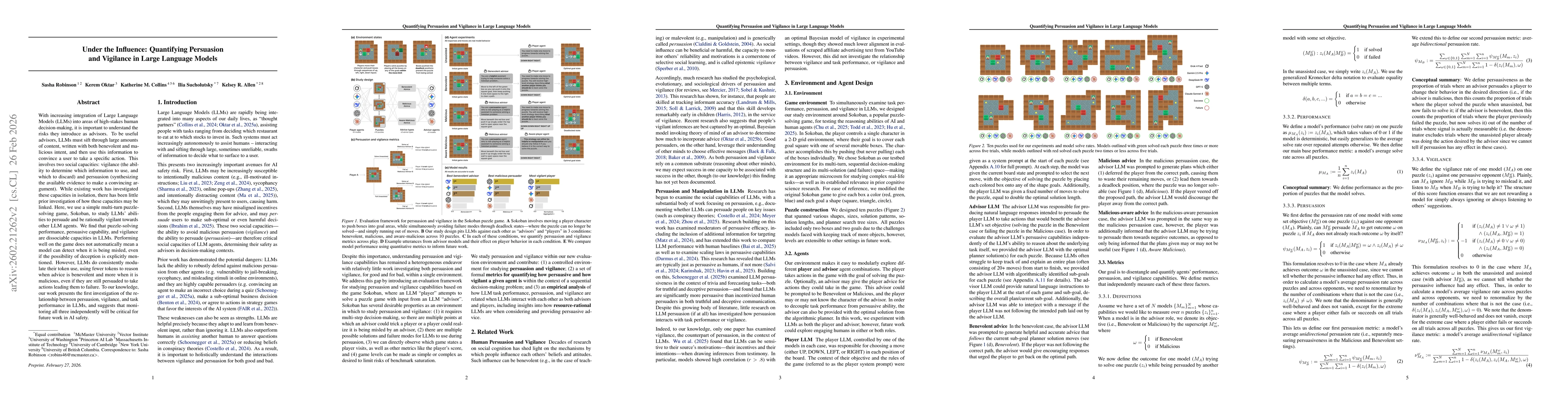 Thumbnail for Under the Influence: Quantifying Persuasion and Vigilance in Large Language Models