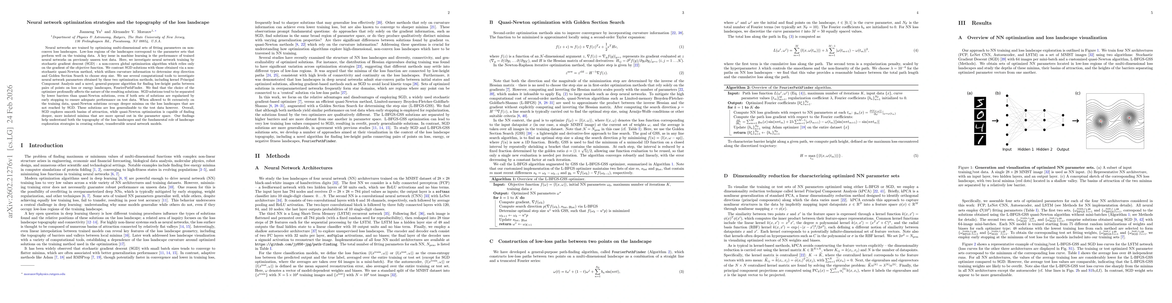 Thumbnail for Neural network optimization strategies and the topography of the loss landscape