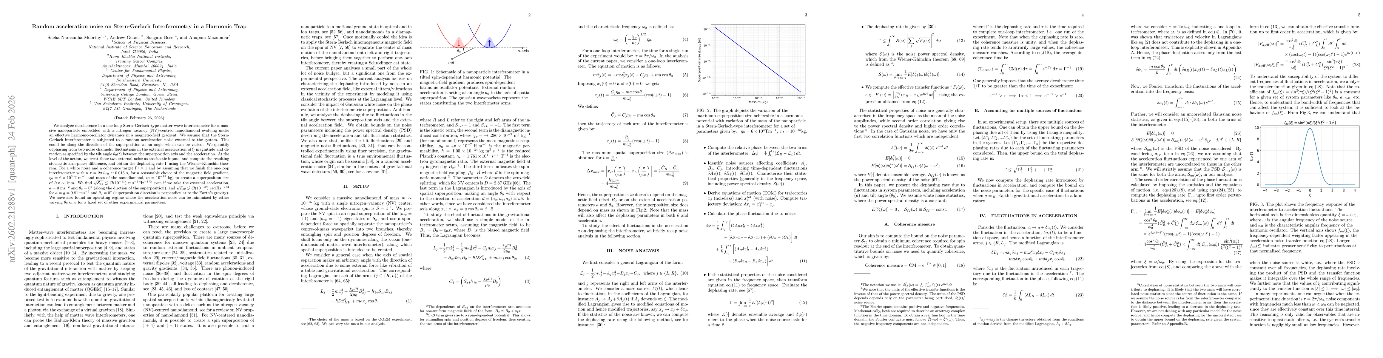 Thumbnail for Random Acceleration Noise on Stern-Gerlach Interferometry in a Harmonic Trap