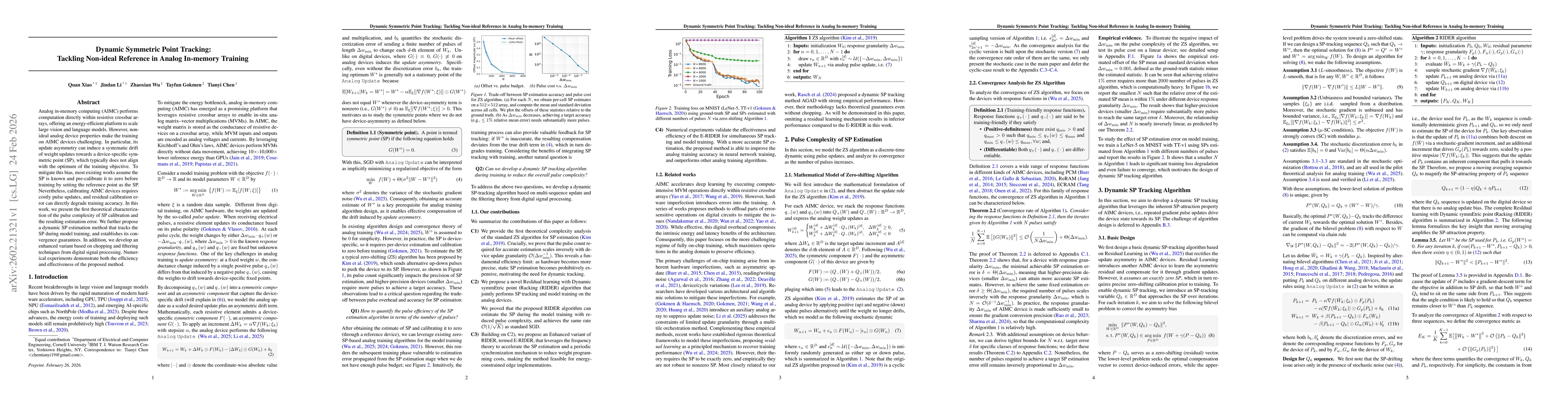 Thumbnail for Dynamic Symmetric Point Tracking: Tackling Non-ideal Reference in Analog In-memory Training