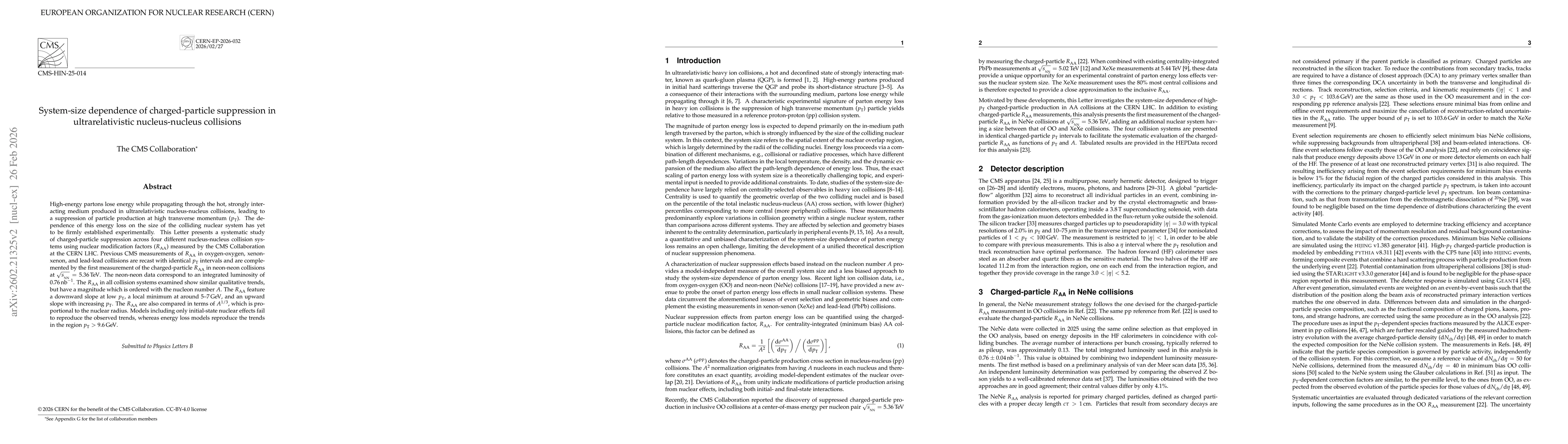 Thumbnail for System-size dependence of charged-particle suppression in ultrarelativistic nucleus-nucleus collisions