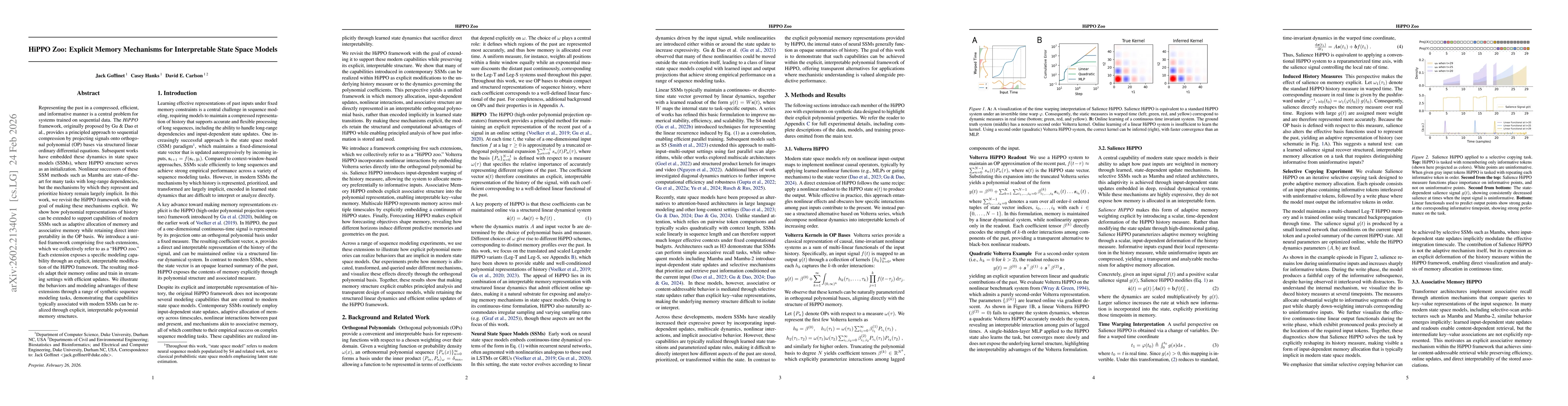 Thumbnail for HiPPO Zoo: Explicit Memory Mechanisms for Interpretable State Space Models