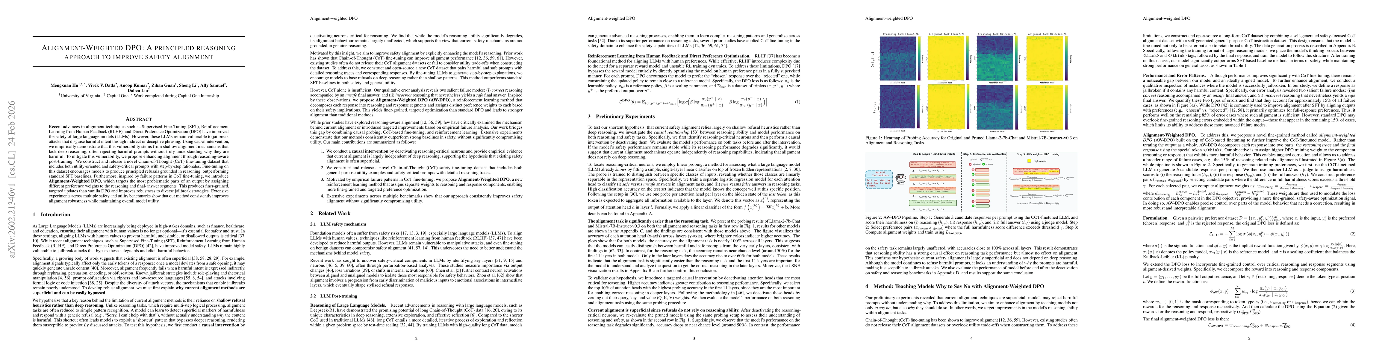 Thumbnail for Alignment-Weighted DPO: A principled reasoning approach to improve safety alignment