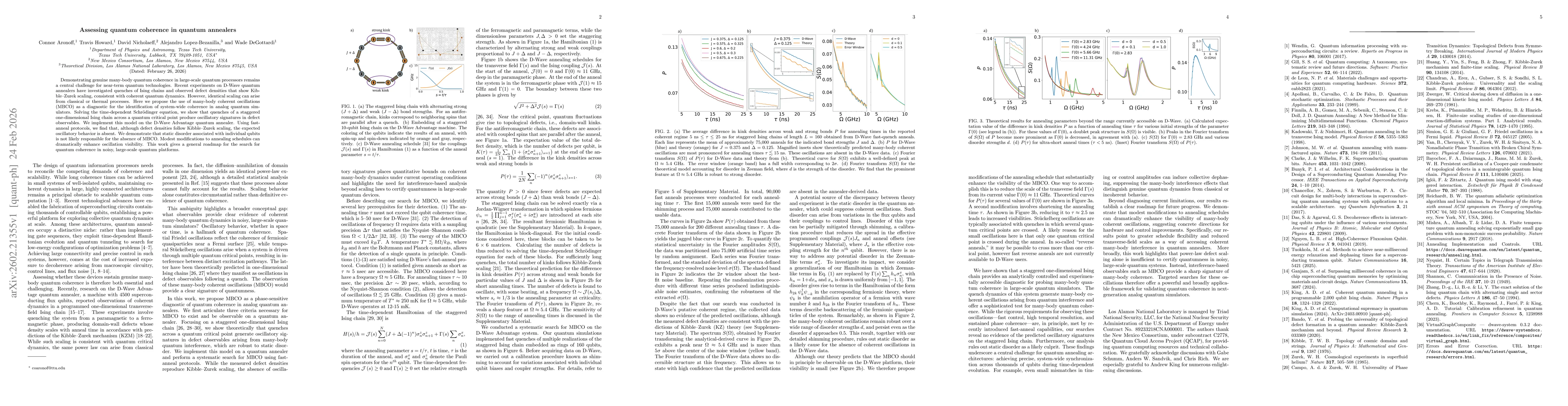 Thumbnail for Assessing quantum coherence in quantum annealers