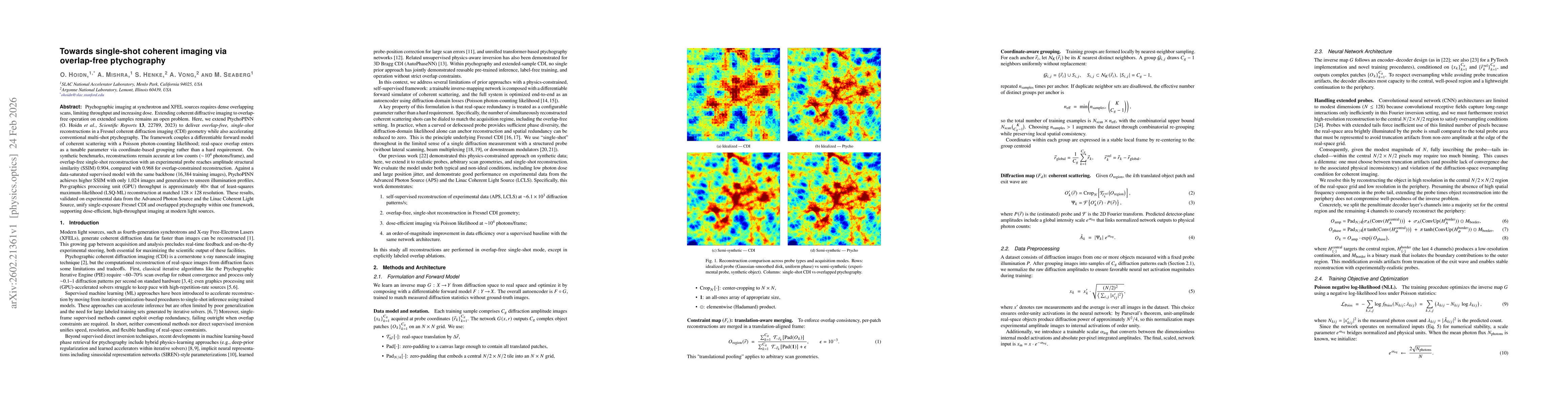Thumbnail for Towards single-shot coherent imaging via overlap-free ptychography