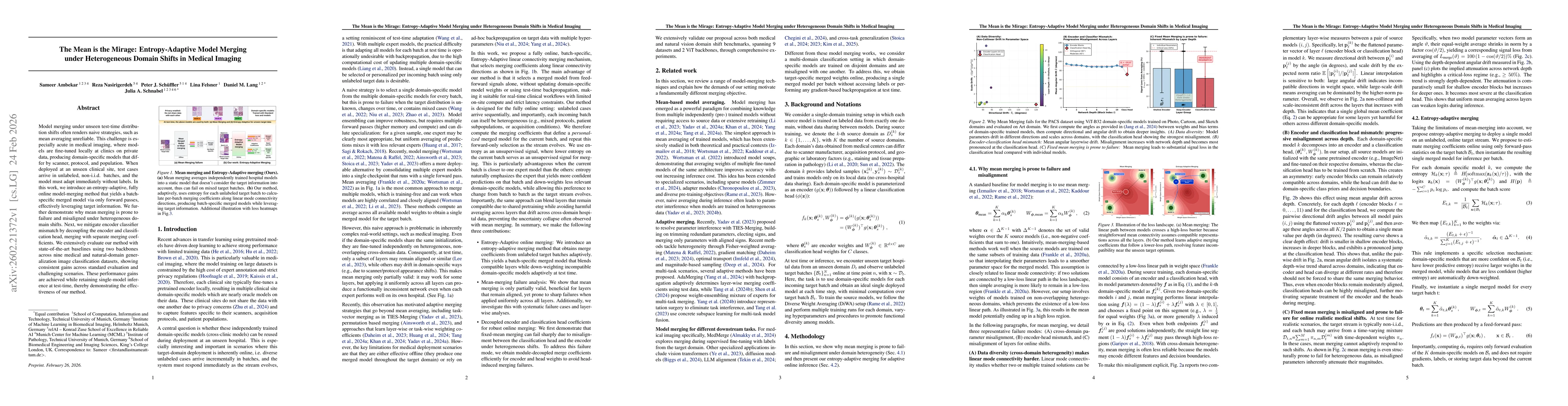 Thumbnail for The Mean is the Mirage: Entropy-Adaptive Model Merging under Heterogeneous Domain Shifts in Medical Imaging