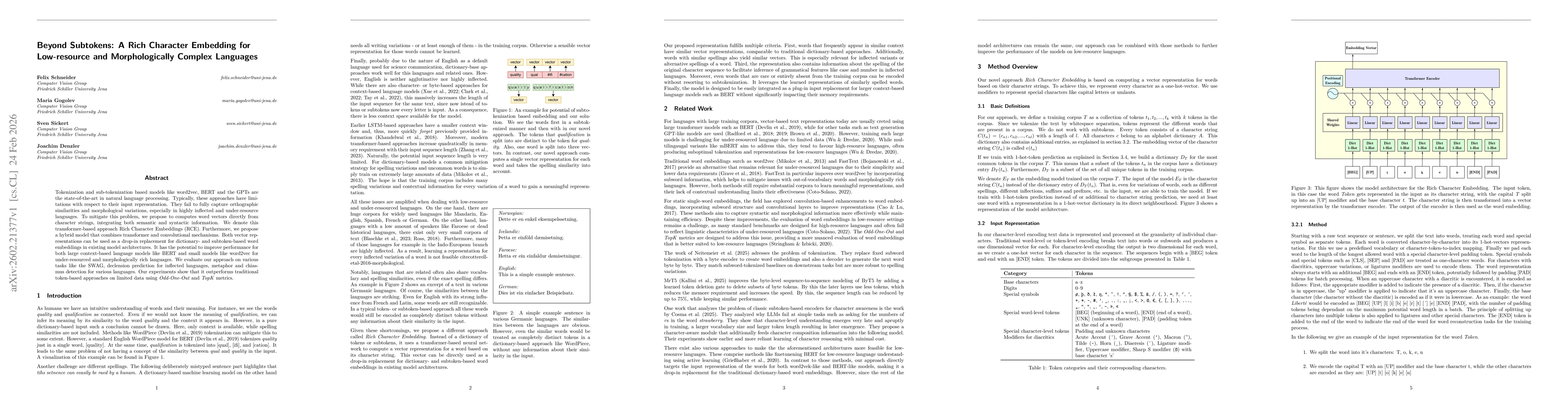 Thumbnail for Beyond Subtokens: A Rich Character Embedding for Low-resource and Morphologically Complex Languages