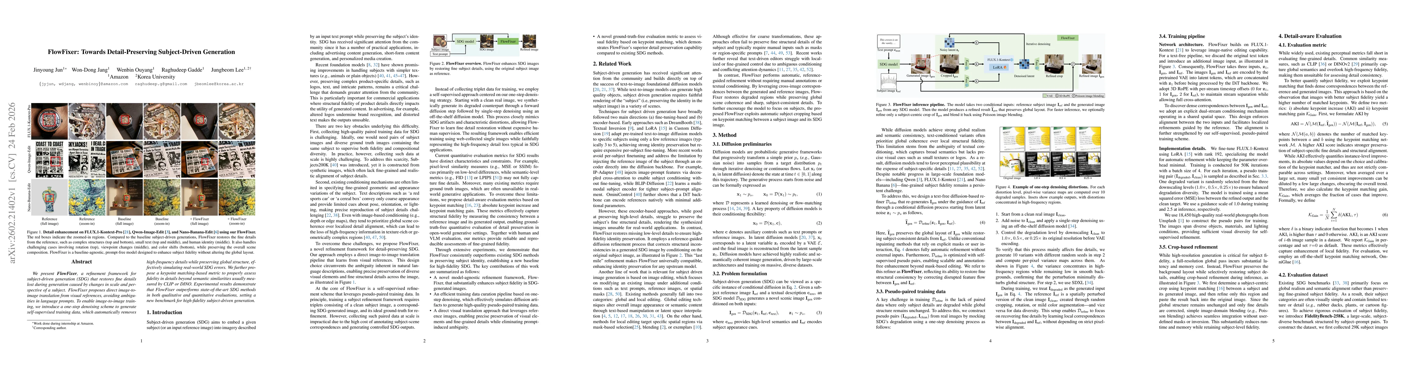Thumbnail for FlowFixer: Towards Detail-Preserving Subject-Driven Generation