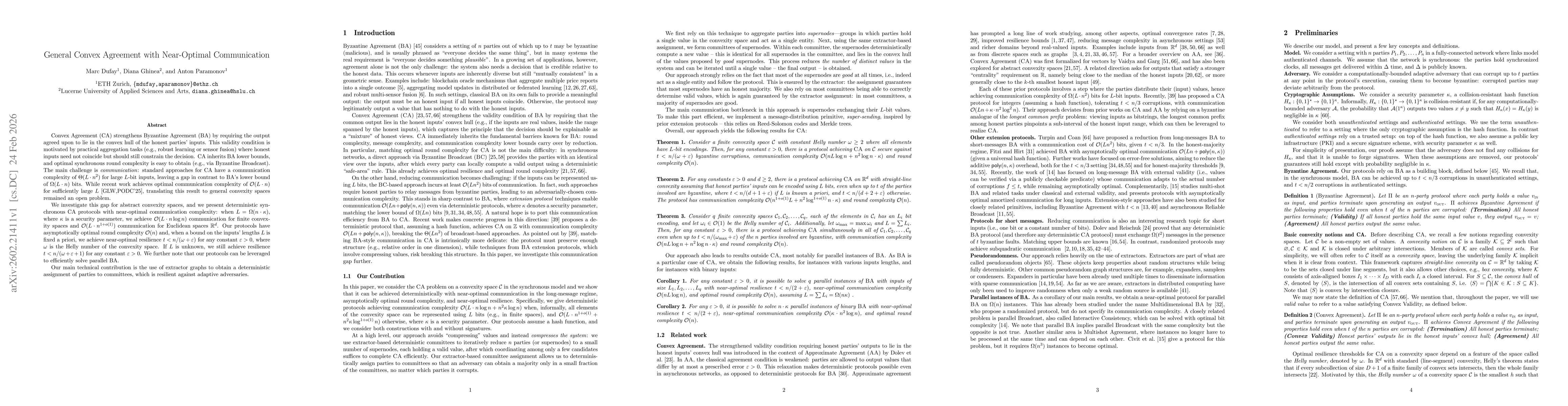 Thumbnail for General Convex Agreement with Near-Optimal Communication