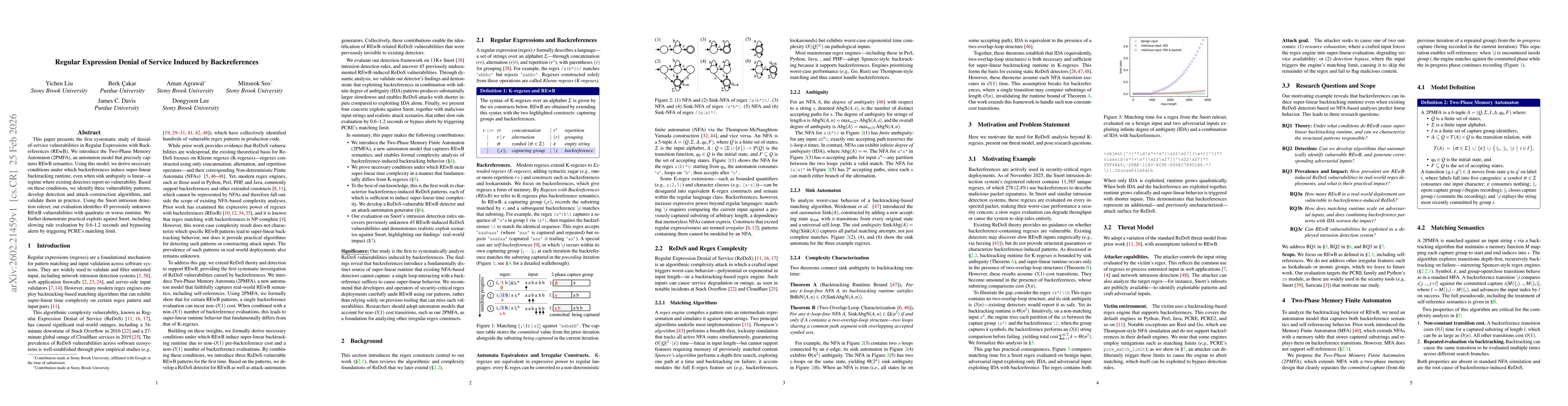 Thumbnail for Regular Expression Denial of Service Induced by Backreferences