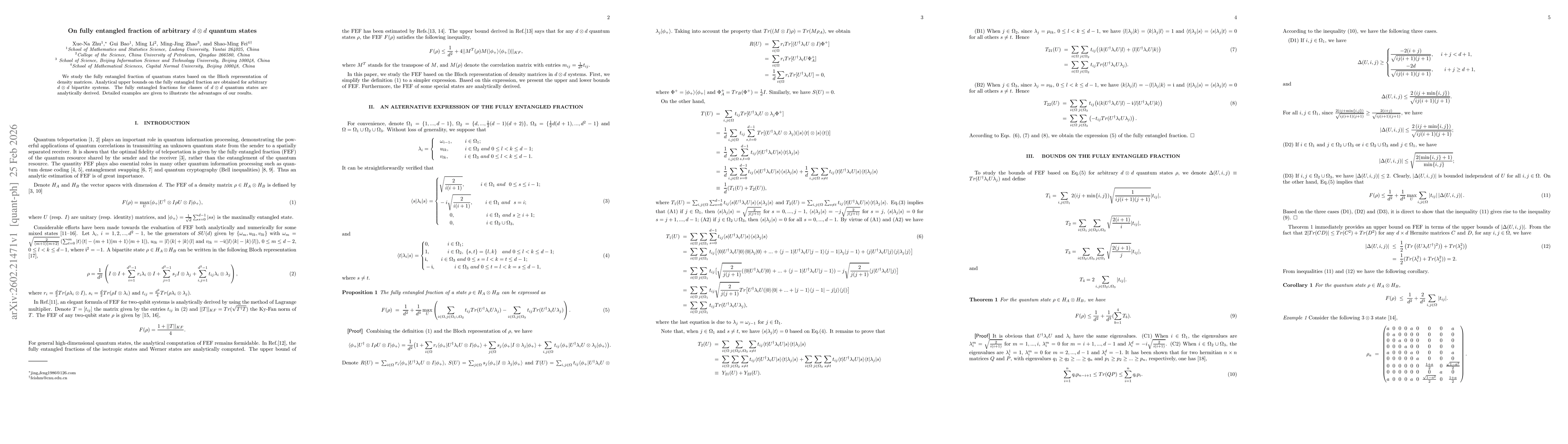 Thumbnail for On fully entangled fraction of arbitrary $d\otimes d$ quantum states