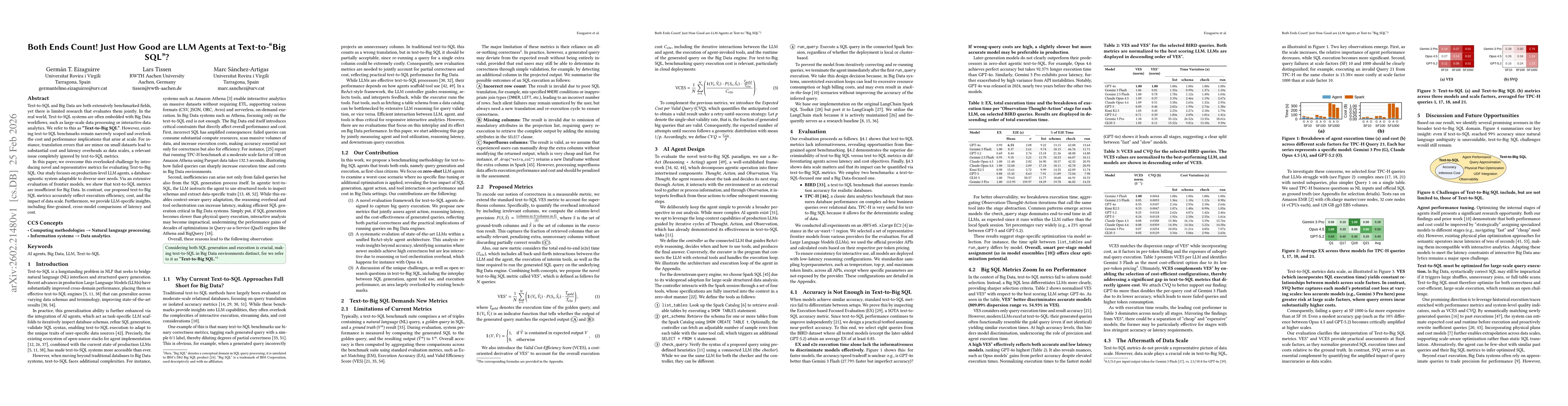 Thumbnail for Both Ends Count! Just How Good are LLM Agents at "Text-to-Big SQL"?