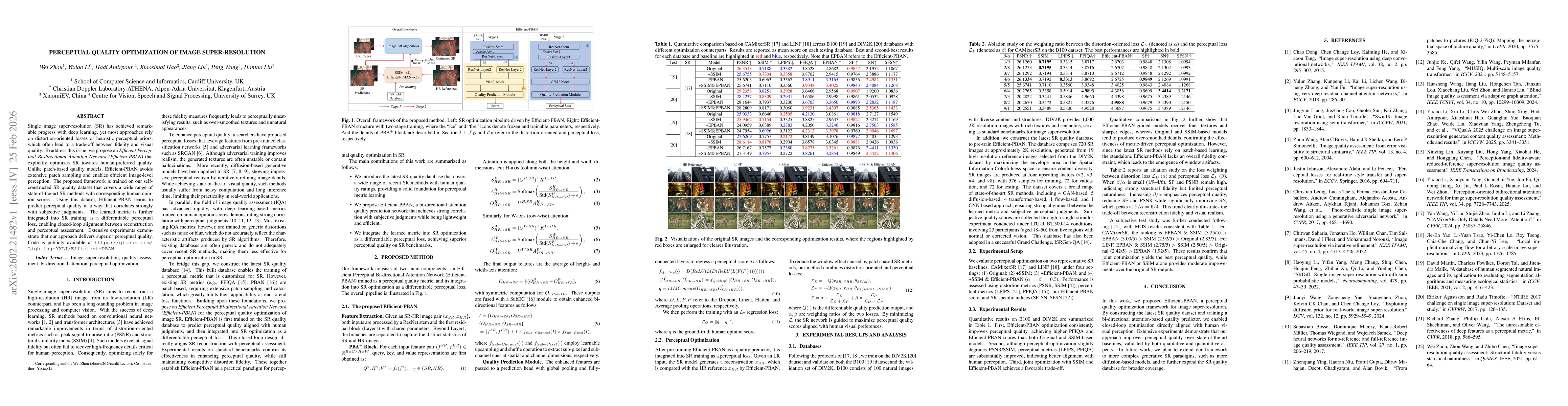 Thumbnail for Perceptual Quality Optimization of Image Super-Resolution