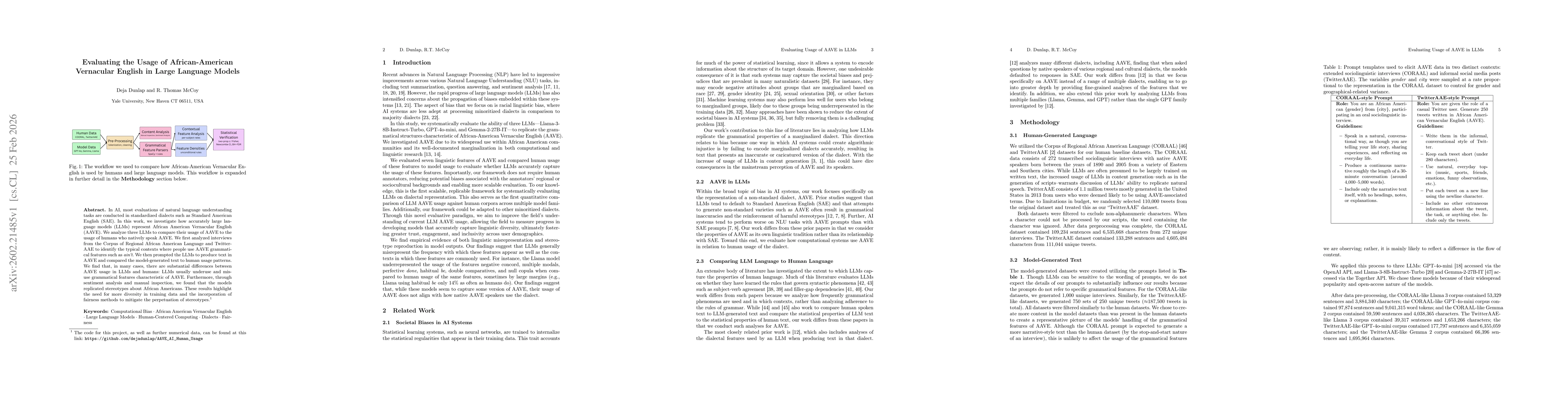 Thumbnail for Evaluating the Usage of African-American Vernacular English in Large Language Models