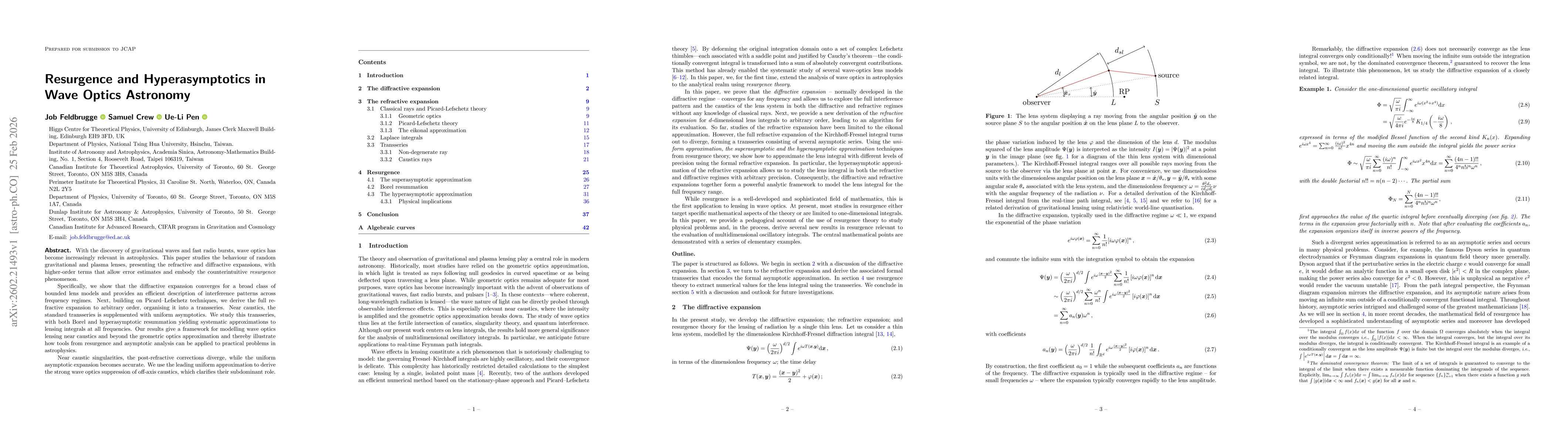 Thumbnail for Resurgence and Hyperasymptotics in Wave Optics Astronomy