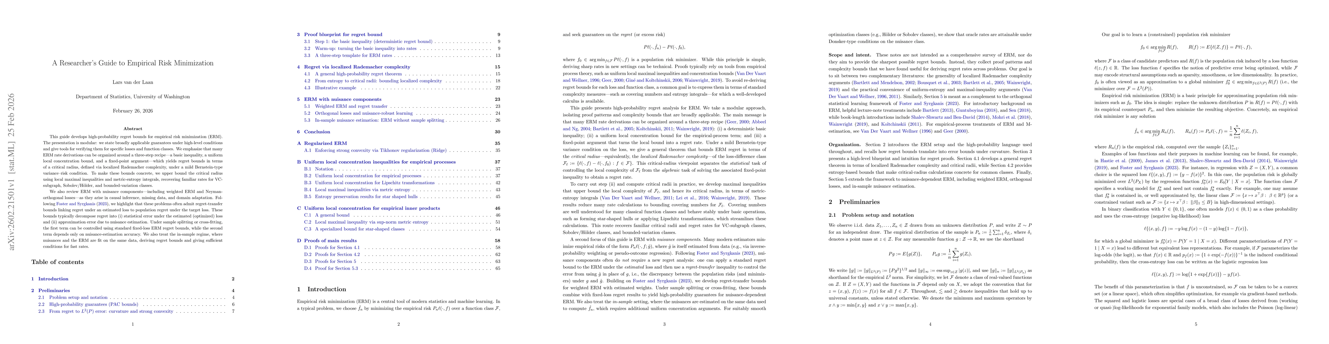 Thumbnail for A Researcher's Guide to Empirical Risk Minimization
