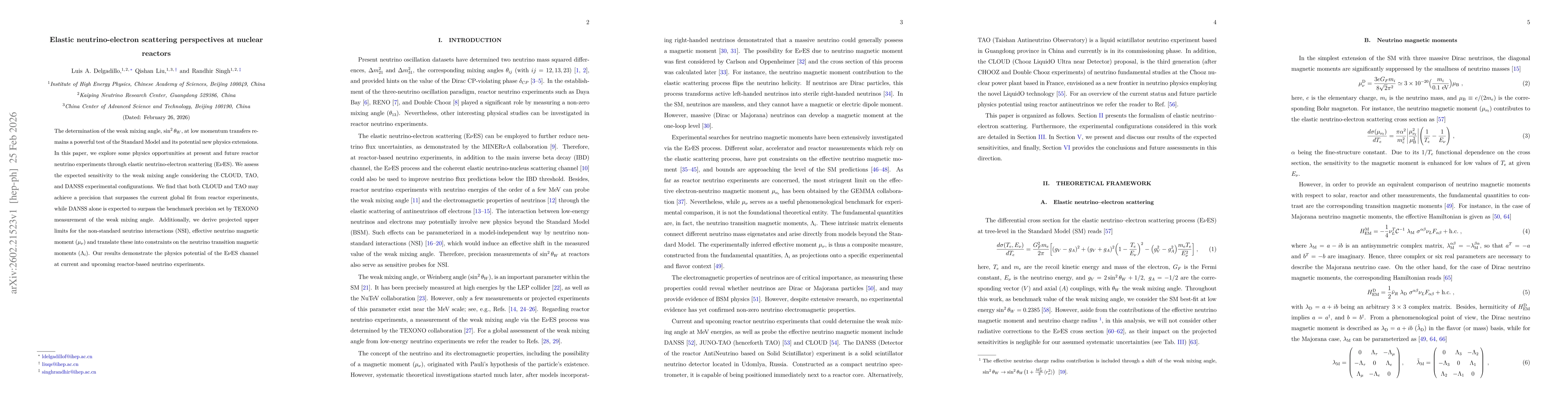 Thumbnail for Elastic neutrino-electron scattering perspectives at nuclear reactors