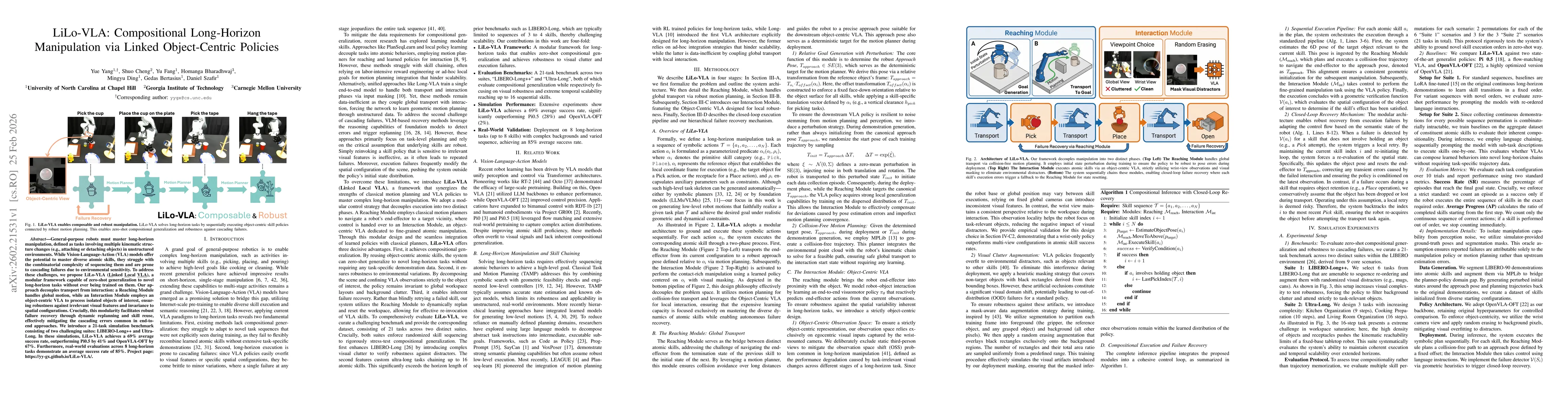 Thumbnail for LiLo-VLA: Compositional Long-Horizon Manipulation via Linked Object-Centric Policies
